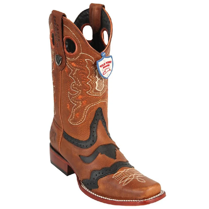 Men's cowboy boots with a decorative inlayRodeo Square Toe Cowboy Boots