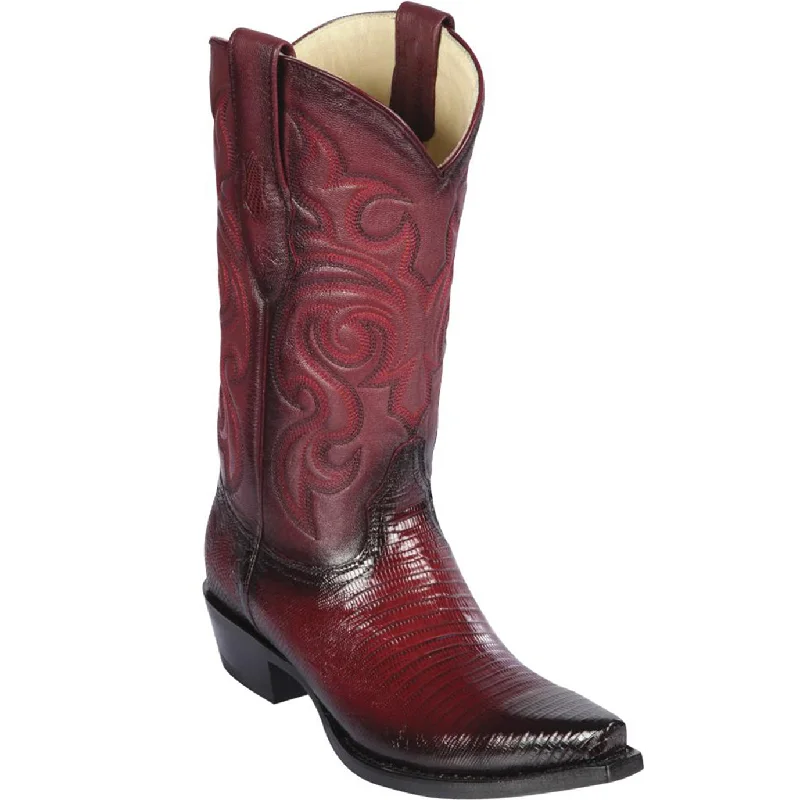 Men's cowboy boots with a rubber sole for tractionFaded Burgundy Lizard Cowboy Boots