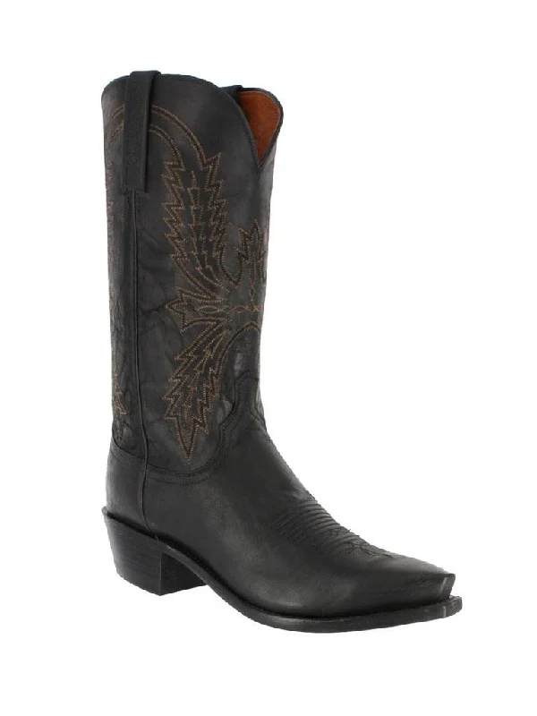 Lucchese N1560.54 Mens Crayton Mad Dog Goat Boots Black Burnished -D