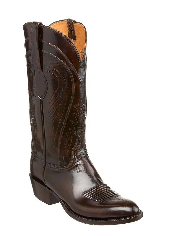 Men's cowboy boots with a high - heeled designLucchese L1507.63 Mens Classics Goat Western Boots Brown Brush Off Men's cowboy boots with a high - heeled designLucchese L1507.63 Mens Classics Goat Western Boots Brown Brush Off