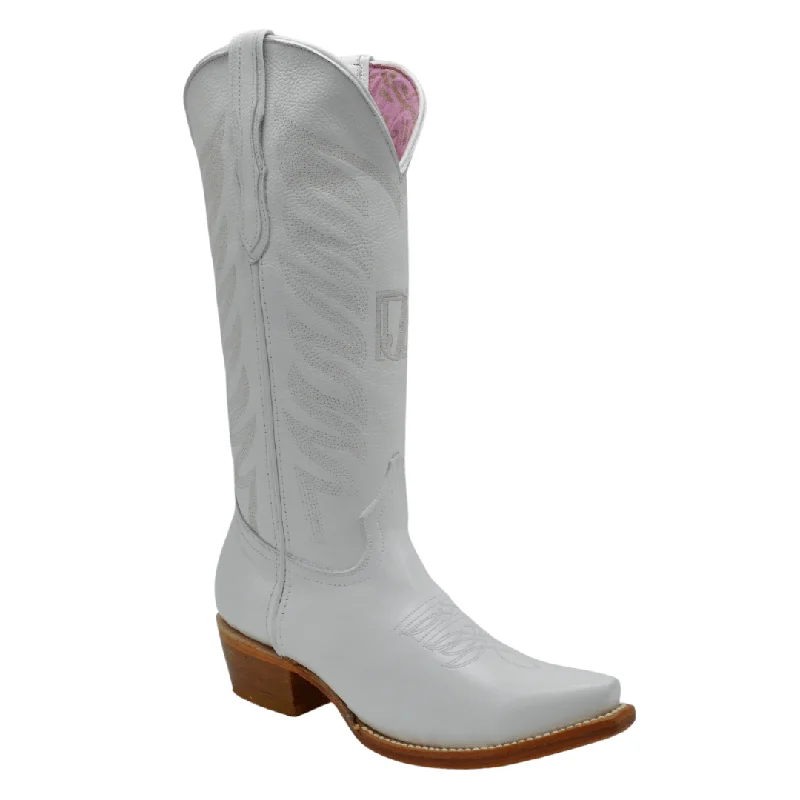 RC 320 WHITE  Classic Cowgirl Boots for Women Snip Toe