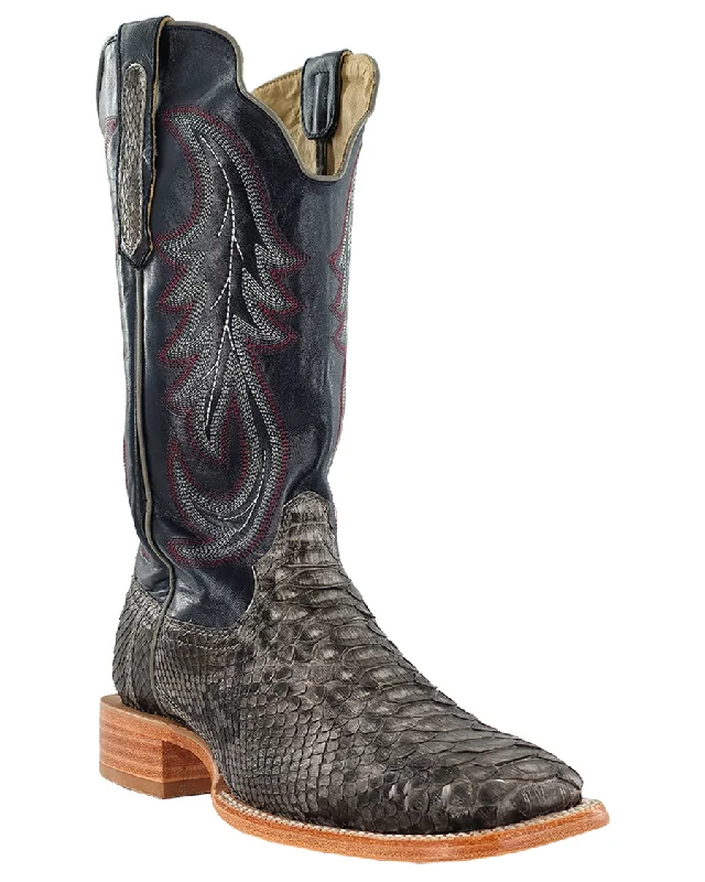 Men's cowboy boots with a snake - skin textureMen's Pacific Sueded Exotic Western Boots Men's cowboy boots with a snake - skin textureMen's Pacific Sueded Exotic Western Boots