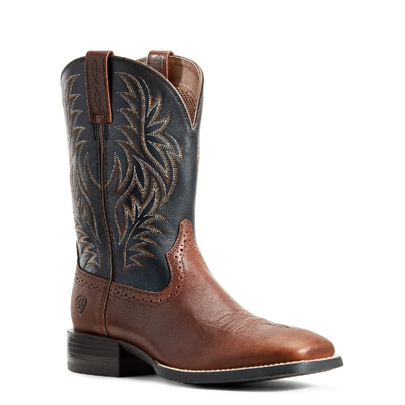 Vintage - style men's western boots with a square toe and spur ledgeSport Wide Square Toe Western Boots