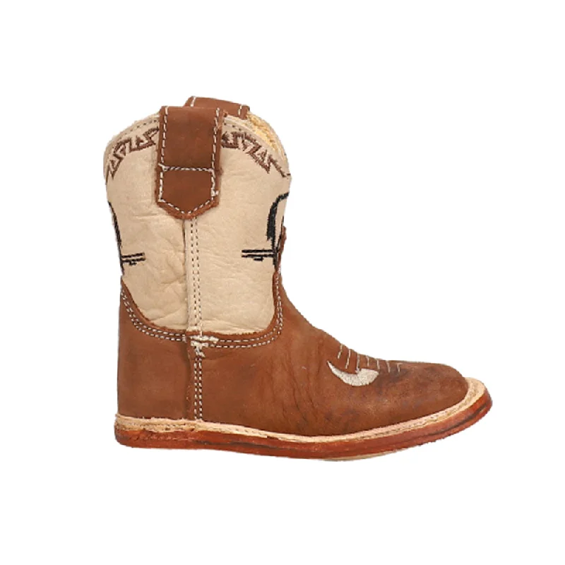 Men's cowboy boots with a tooled leather designCowbaby Embroidered Square Toe Cowboy Boots (Infant)