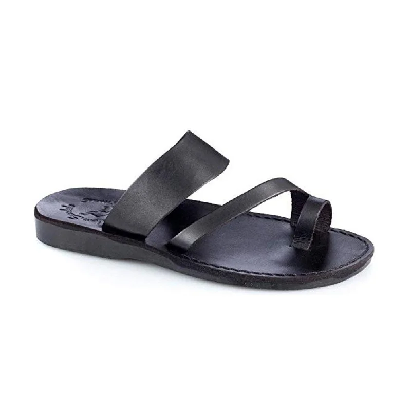 Flip - flop style men's sandals for beach wearFlip - flop style men's sandals for beach wearZohar - Leather Toe Ring Sandal | Black