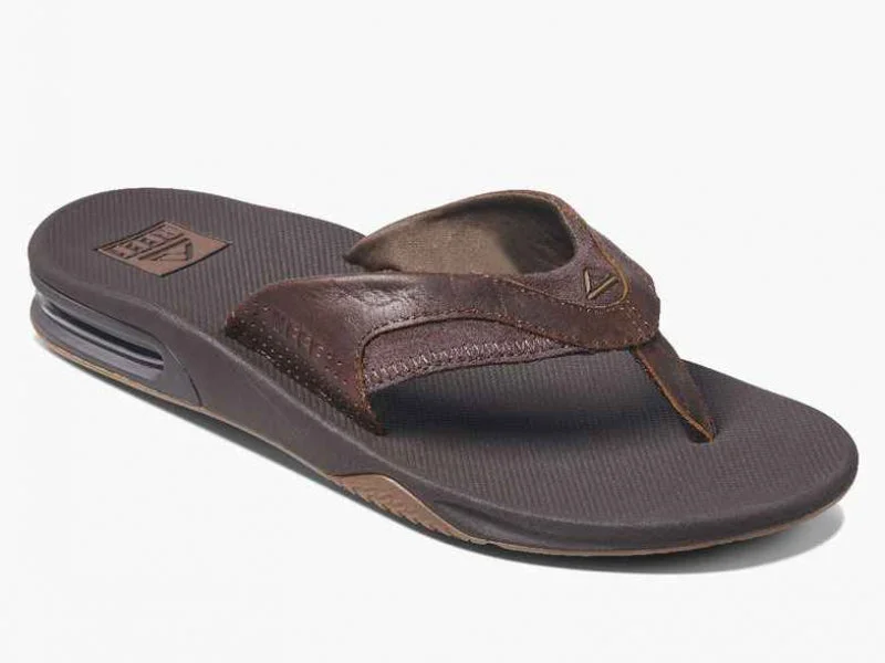 Men's sandals with a wide strap for supportReef Leather Fanning - Men's Sandal