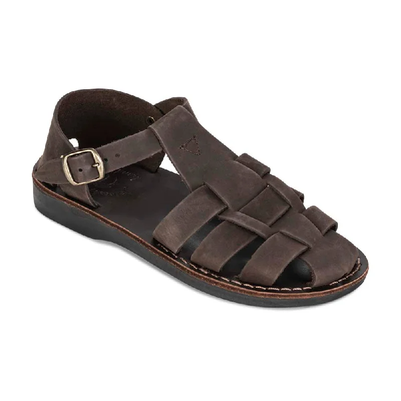 Men's sandals with a removable insole for cleaningMen's sandals with a removable insole for cleaningDaniel - Leather Fisherman Sport Sandal | Brown Nubuck