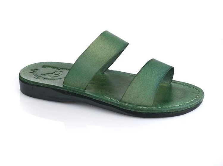 Men's sandals with a shock - absorbing insoleAviv - Leather Wide Strap Sandal | Green Men's sandals with a shock - absorbing insoleAviv - Leather Wide Strap Sandal | Green