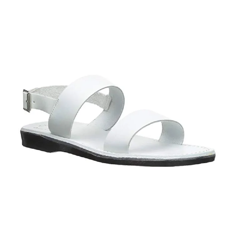 Men's sandals with a shock - absorbing insoleGolan - Leather Slingback Flat Sandal | White