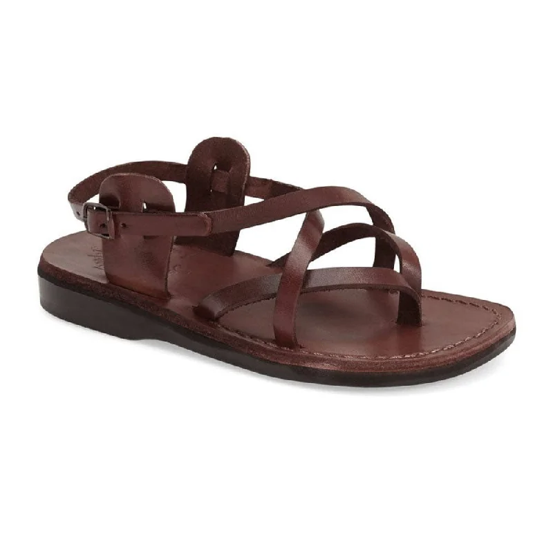 Men's leather sandals with an adjustable strapTamar Buckle - Leather Flip Flop Sandal | Brown