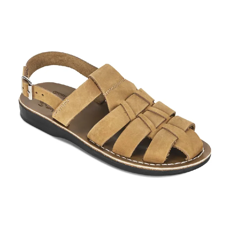 Men's sandals with a leather lining for comfortMen's sandals with a leather lining for comfortMichael - Slingback Leather Fisherman Sandal | Tan Nubuck