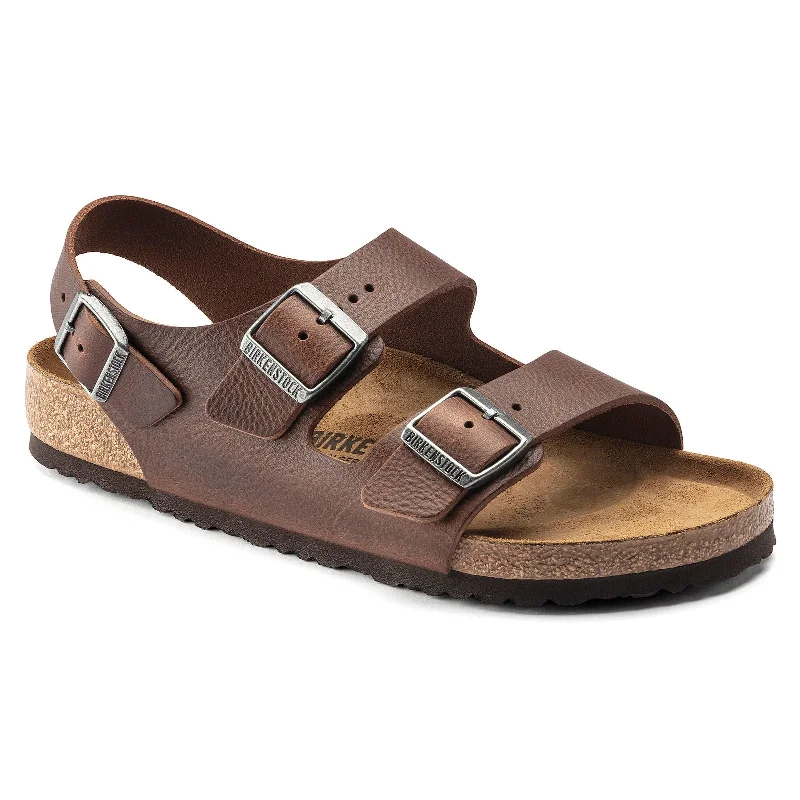 Men's sandals with a rubber sole for tractionBirkenstock Milano - Classic Footbed Vintage Leather