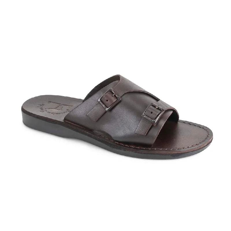 Men's sandals with a cushioned footbedSeth - Leather Slide Sandal | Brown