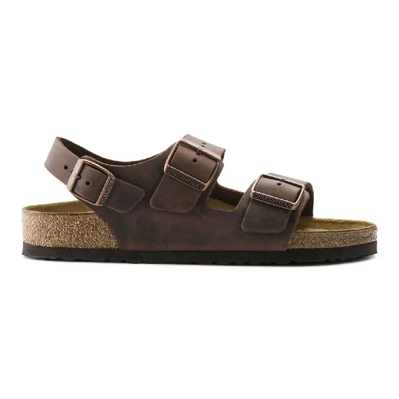 Men's leather sandals with an adjustable strapBirkenstock Men's Milano Oiled Habana
