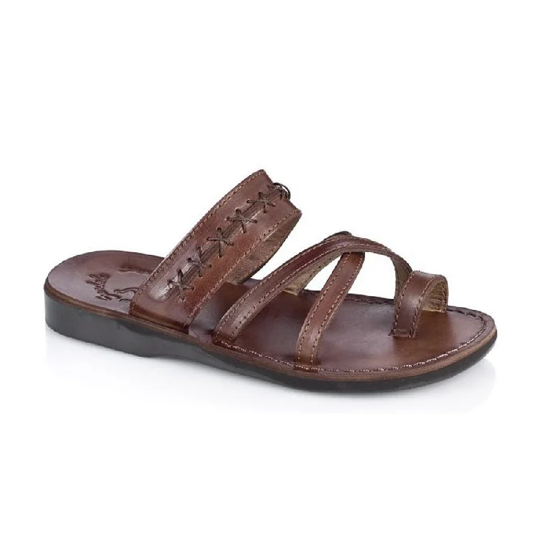 Men's sandals with a wide strap for supportRachel - Leather Criss Cross Sandal | Brown Men's sandals with a wide strap for supportRachel - Leather Criss Cross Sandal | Brown