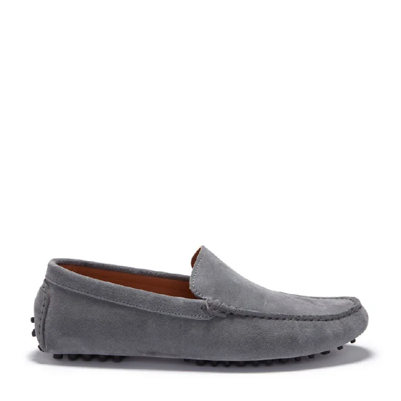 Men's loafers with a removable insole for cleaning Men's loafers with a pointed toe for a stylish appearanceDriving Loafers, slate grey suede