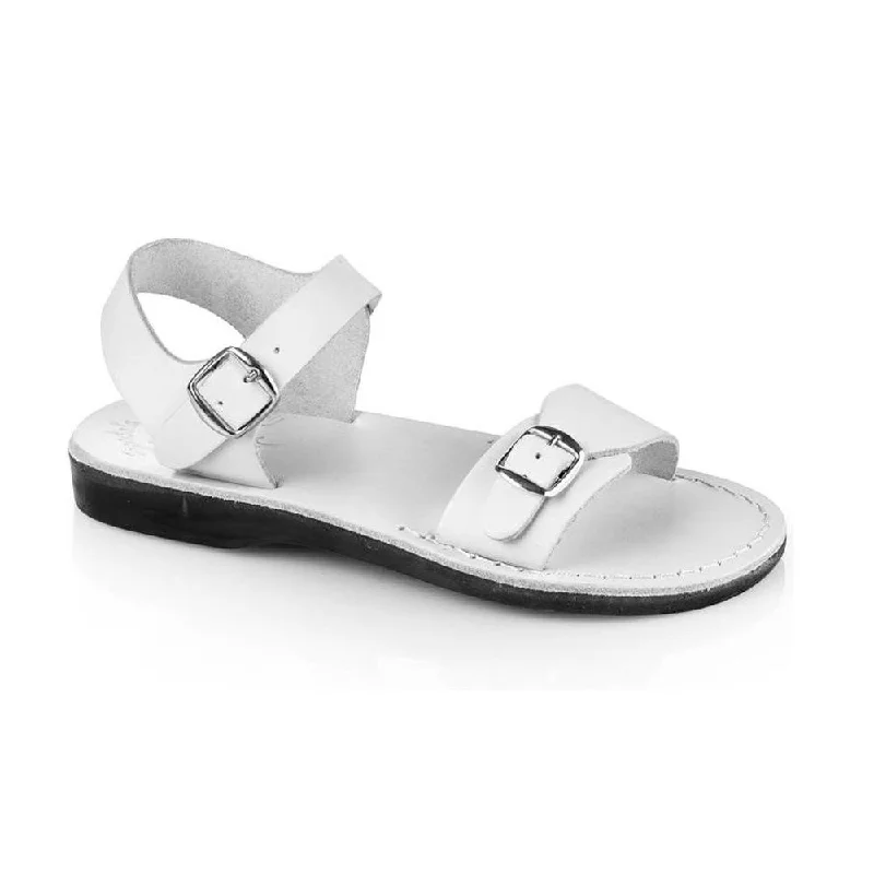 Men's sandals with a toe post designThe Original - Leather Adjustable Strap Sandal | White