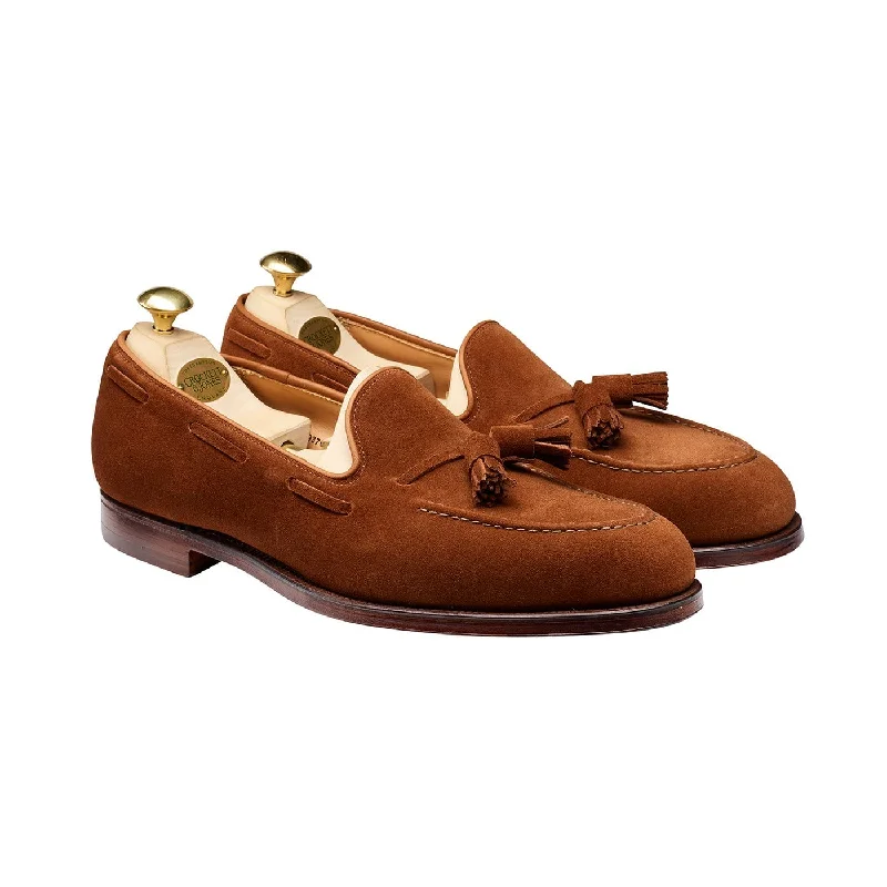 Men's loafers with a removable insole for cleaning Men's loafers with a pointed toe for a stylish appearanceCavendish Polo Brown Calf Suede