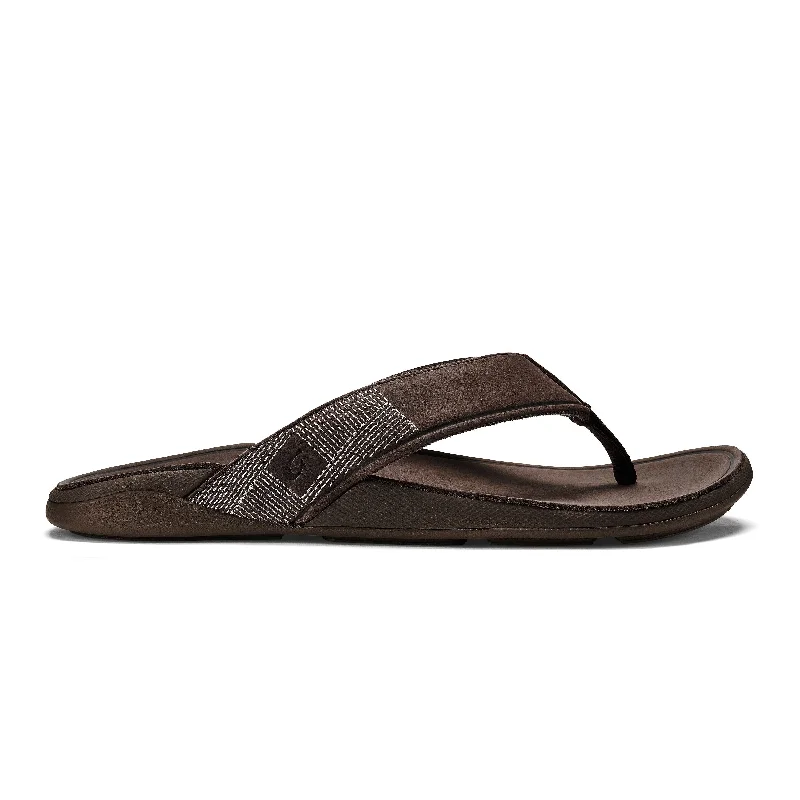 Men's sandals with a padded heelTuahine - Dark Wood