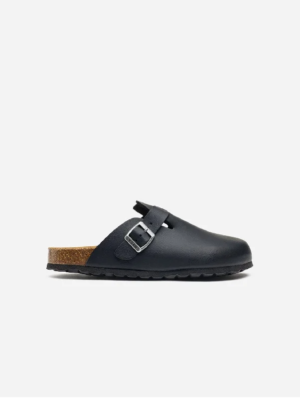 Men's sandals with a cushioned footbedTaro Comfort Men's Vegan Footbed Slippers | Black