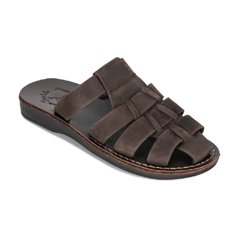 Men's sandals with a rubber sole for tractionMen's sandals with a rubber sole for tractionMichael Slide - Leather Pacific Slide Sandal | Brown Nubuck