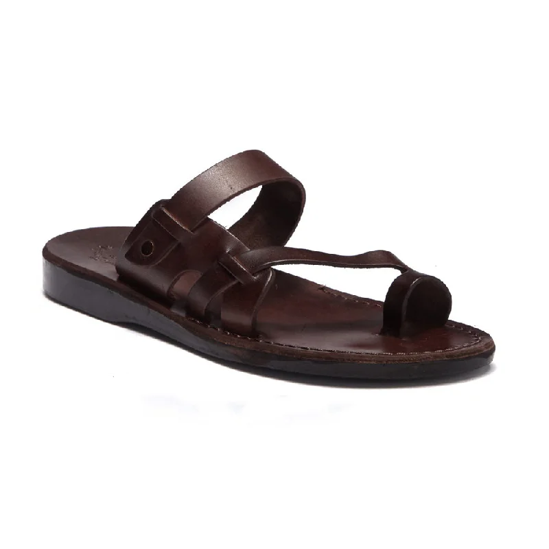 Men's sandals with a padded heelMen's sandals with a padded heelJabin - Leather Toe Loop Sandal | Brown