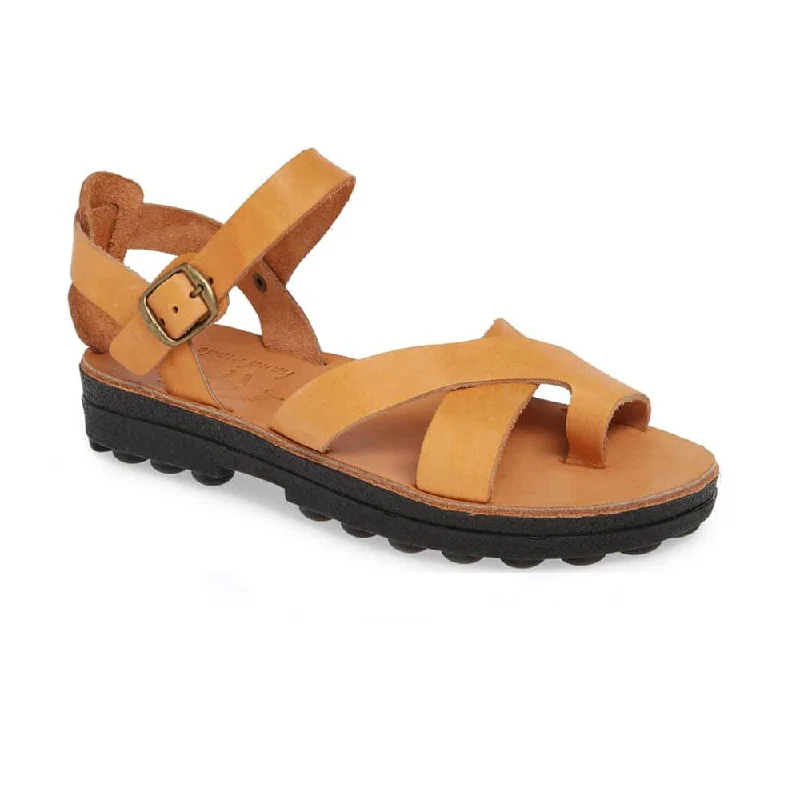 Men's sandals with a rubber sole for tractionTovah - Molded Crossover Strap Sandal | Tan Men's sandals with a rubber sole for tractionTovah - Molded Crossover Strap Sandal | Tan