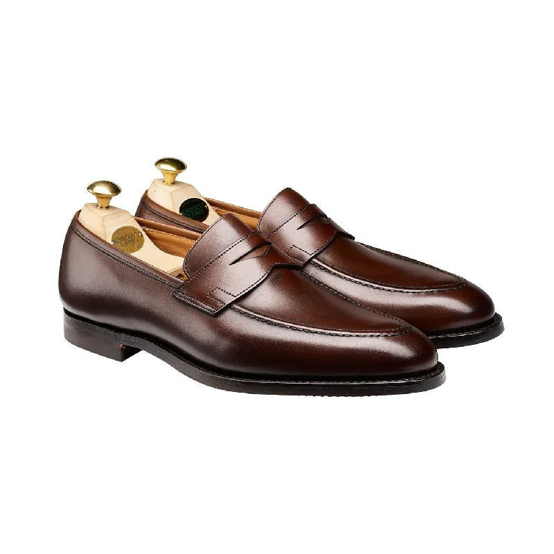 Men's loafers with a perforated leather upper for ventilation Men's loafers with a removable insole for cleaningSydney Dark Brown Burnished Calf (City Sole)