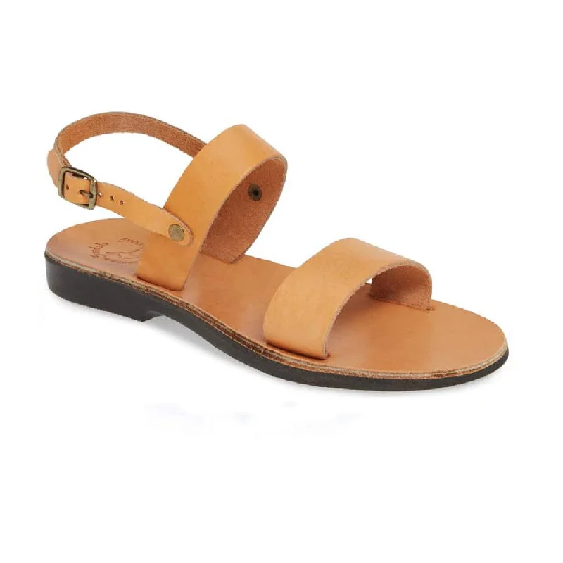 Men's sandals with a durable outer soleZiv - Leather Double Strap Sandal | Tan