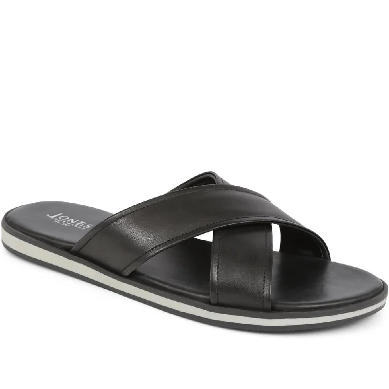 Men's sandals with a durable outer soleWhitstable Leather Sliders - WHITSTABLE / 325 003 Men's sandals with a durable outer soleWhitstable Leather Sliders - WHITSTABLE / 325 003