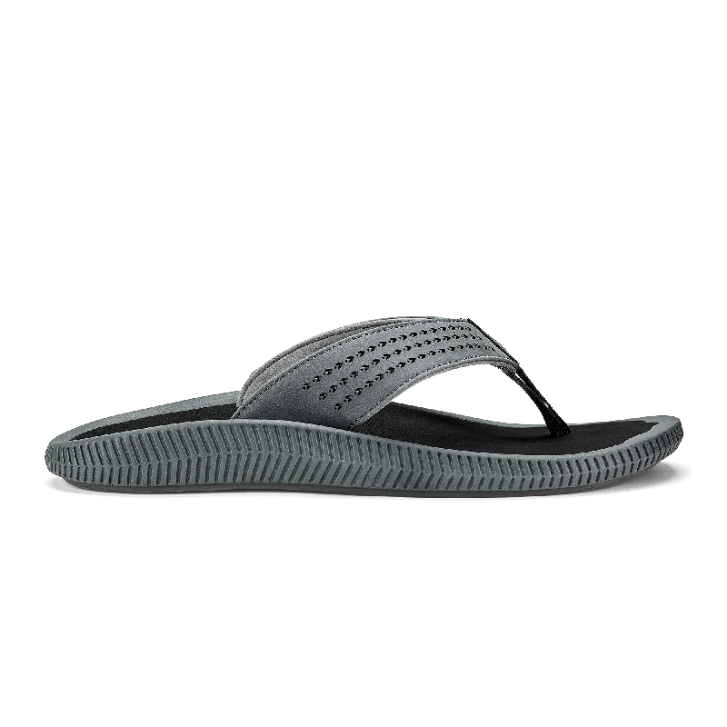 Men's sandals with a rubber sole for tractionUlele - Dark Shadow / Black