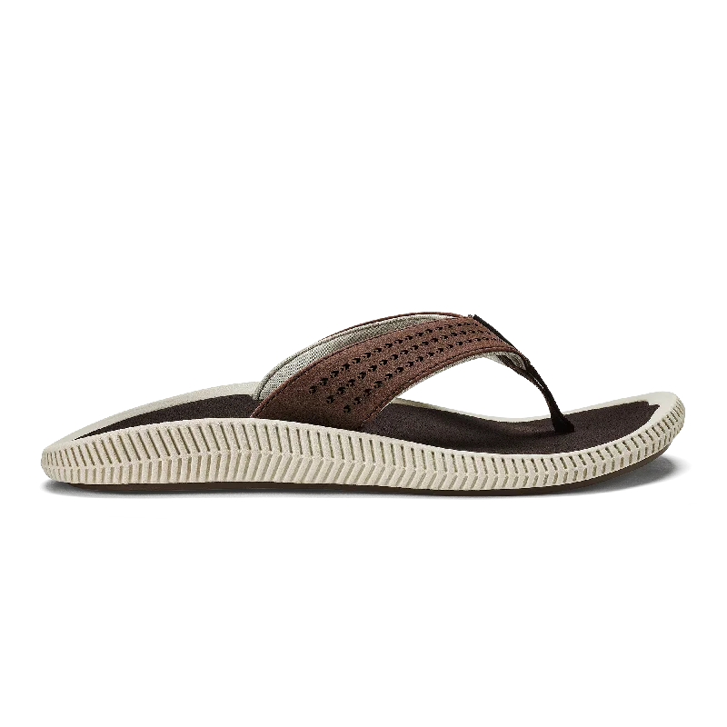 Men's sandals with a perforated leather upper for ventilationUlele - Dark Wood