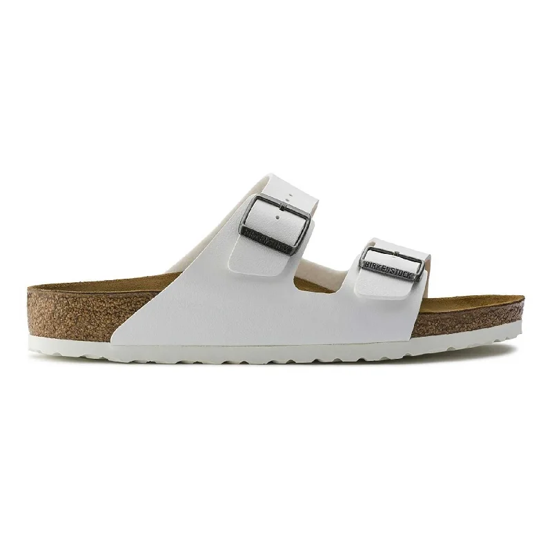 Men's sandals with a buckle closureBirkenstock Men's Arizona White Birko-Flor
