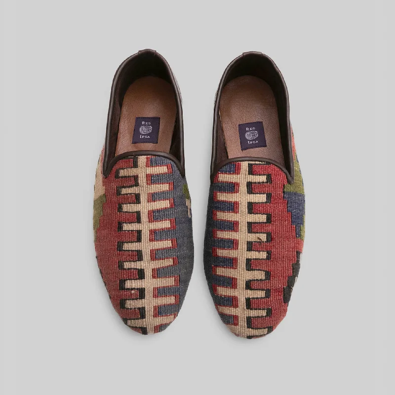 Men's leather loafers with a penny slot Men's loafers with a low - heeled designMen's Kilim Loafer Size 11