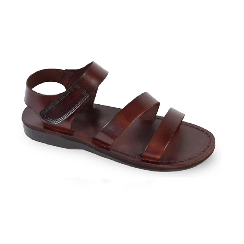 Men's sandals with a shock - absorbing insoleMen's sandals with a shock - absorbing insoleJared - Leather Velcro Strap Sandal | Brown