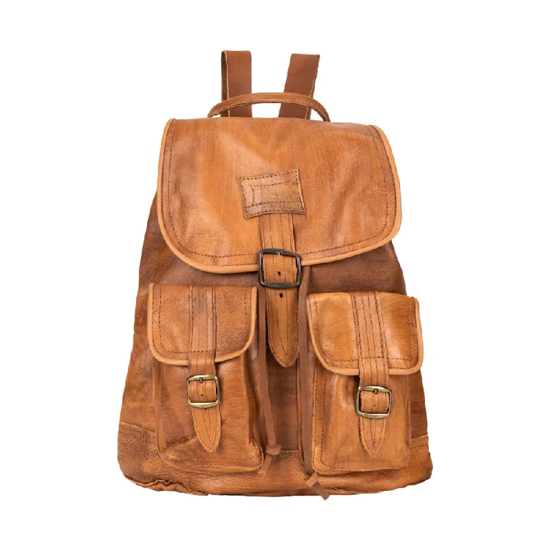 Men's sandals with a wide strap for supportSoft Leather Drawstring Backpack | Brown
