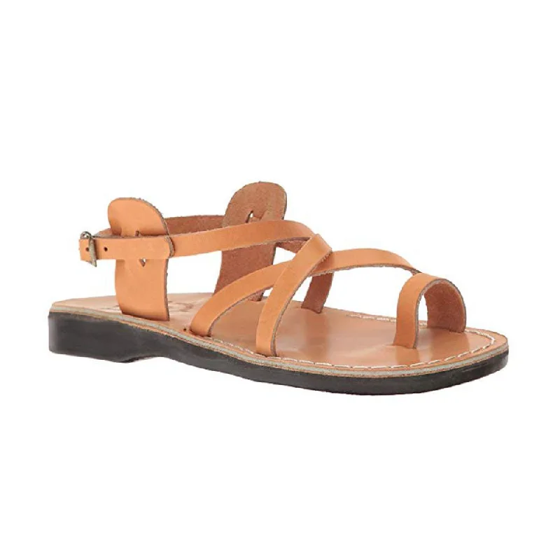 Men's sandals with a removable insole for cleaningThe Good Shepherd Buckle - Leather Toe Loop Sandal | Tan