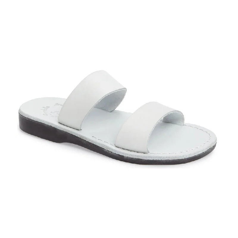 Men's sandals in a neutral color like black or brownAviv - Leather Wide Strap Sandal | White Men's sandals in a neutral color like black or brownAviv - Leather Wide Strap Sandal | White