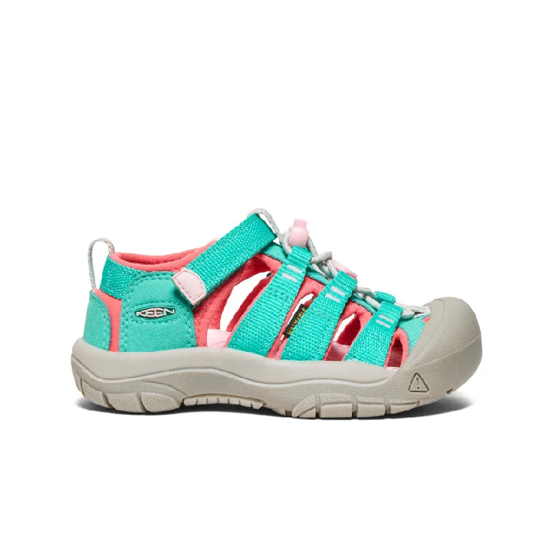 Men's leather sandals with an adjustable strapLittle Kids' Newport H2  |  Bright Aqua/Giggle Pink