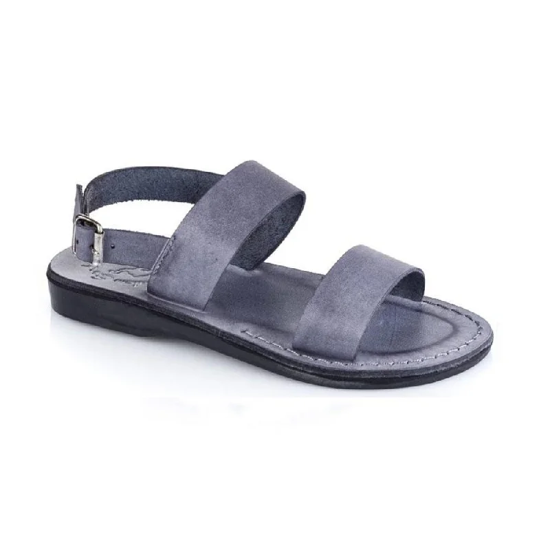 Men's sandals with a decorative buckle or charmGolan - Leather Slingback Flat Sandal | Grey Men's sandals with a decorative buckle or charmGolan - Leather Slingback Flat Sandal | Grey