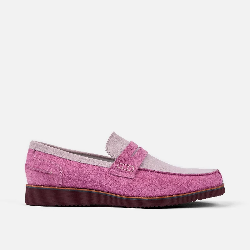 Men's loafers with a tassel front for a classic look Suede men's loafers for a soft and luxurious feelAbe Dusty Rose Suede Penny Loafers