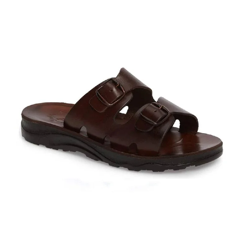 Men's leather sandals with an adjustable strapBarnabas Molded | Brown