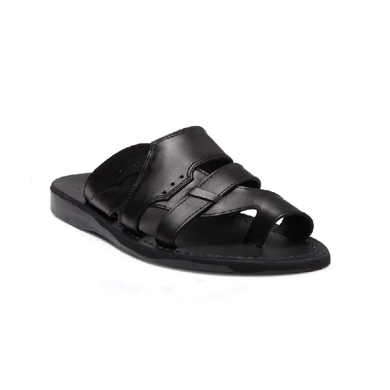 Men's sandals with a padded heelMen's sandals with a padded heelAron - Leather Lightweight Sandal | Black