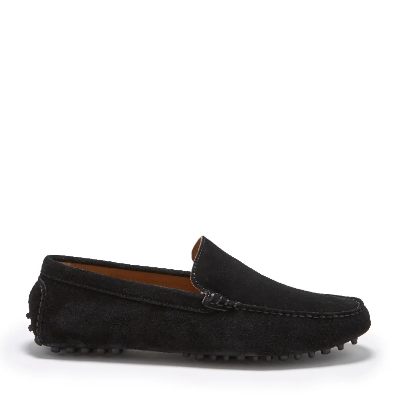 Men's loafers with a moc - toe design Men's loafers with a cushioned footbedDriving Loafers, black suede