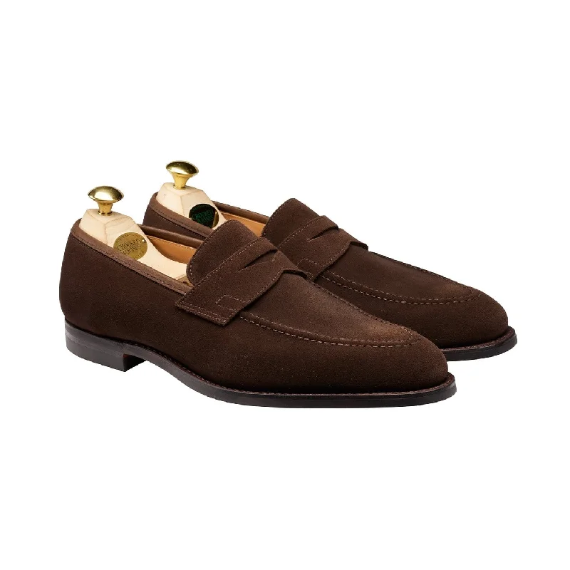Men's loafers with a removable insole for cleaning Men's loafers with a pointed toe for a stylish appearanceSydney Dark Brown Suede