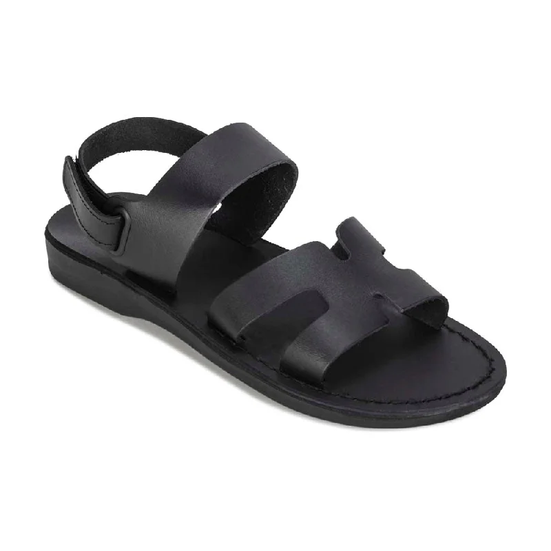 Men's sandals with a buckle closureMen's sandals with a buckle closureAnne - Leather Slingback Flat Sandal | Black