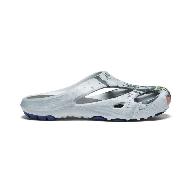 Men's sandals with a perforated leather upper for ventilationMen's Shanti Arts Clog x PG&AK | Silver Birch/Blue Depths Men's sandals with a perforated leather upper for ventilationMen's Shanti Arts Clog x PG&AK | Silver Birch/Blue Depths