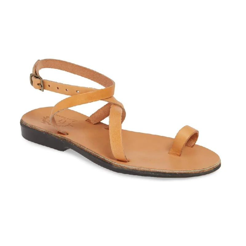 Flip - flop style men's sandals for beach wearMara - Leather Thin Ankle Strap Sandal | Tan