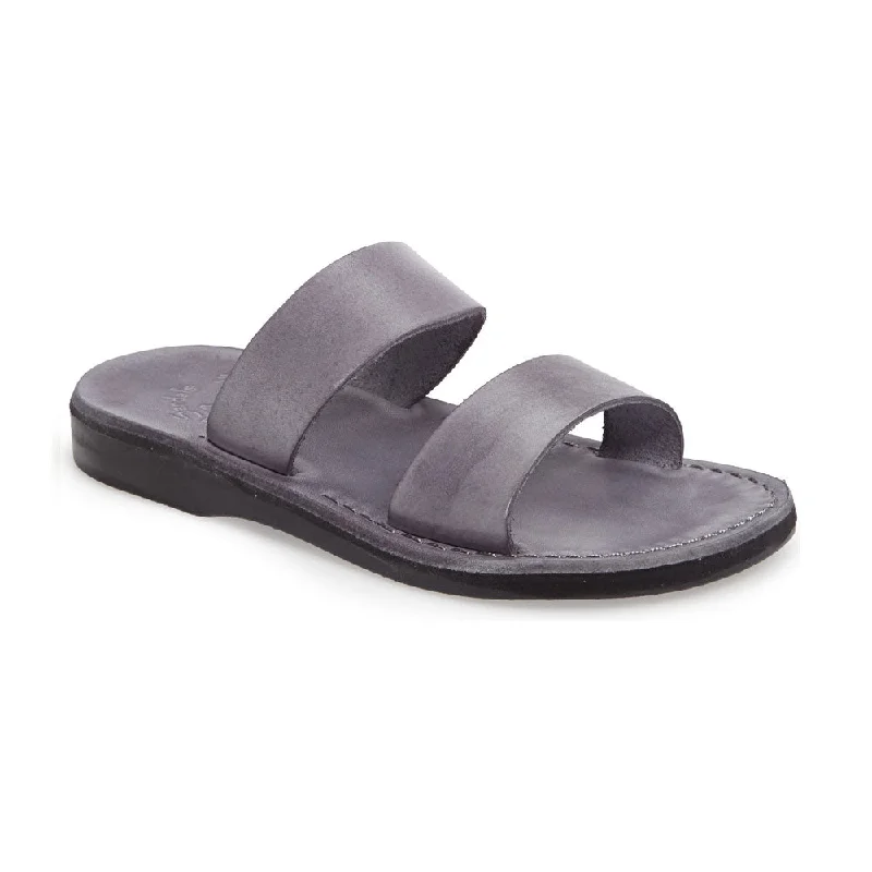 Men's sandals with a buckle closureAviv - Leather Wide Strap Sandal | Grey