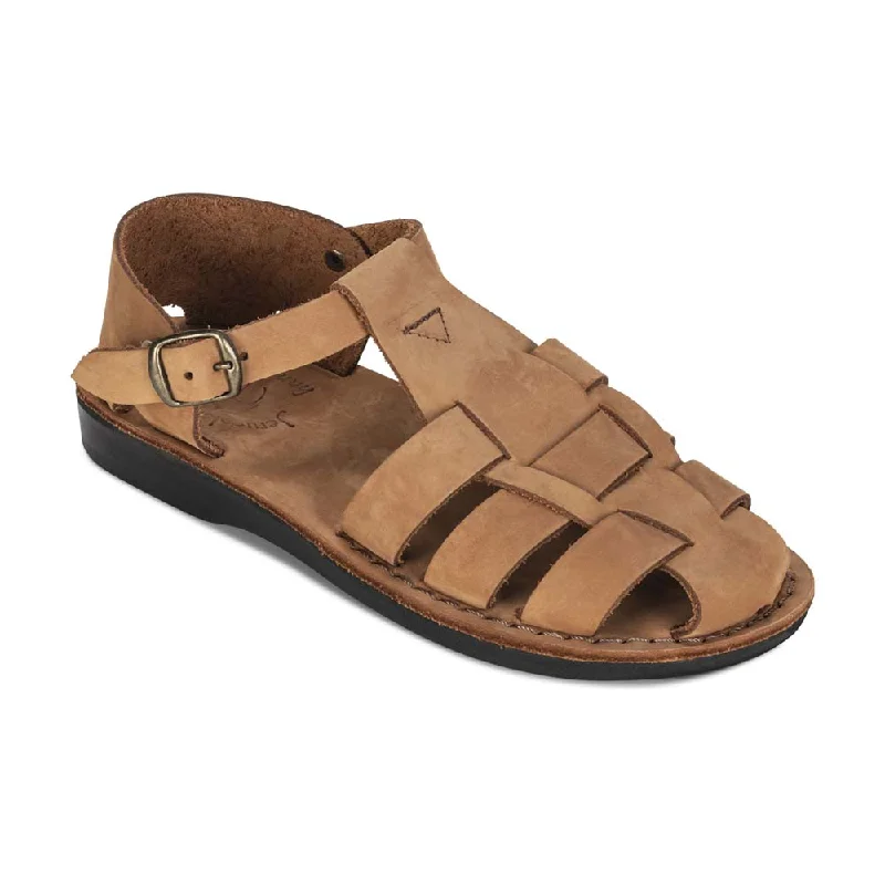 Men's leather sandals with an adjustable strapMen's leather sandals with an adjustable strapDaniel - Leather Fisherman Sport Sandal | Camel Brown Nubuck